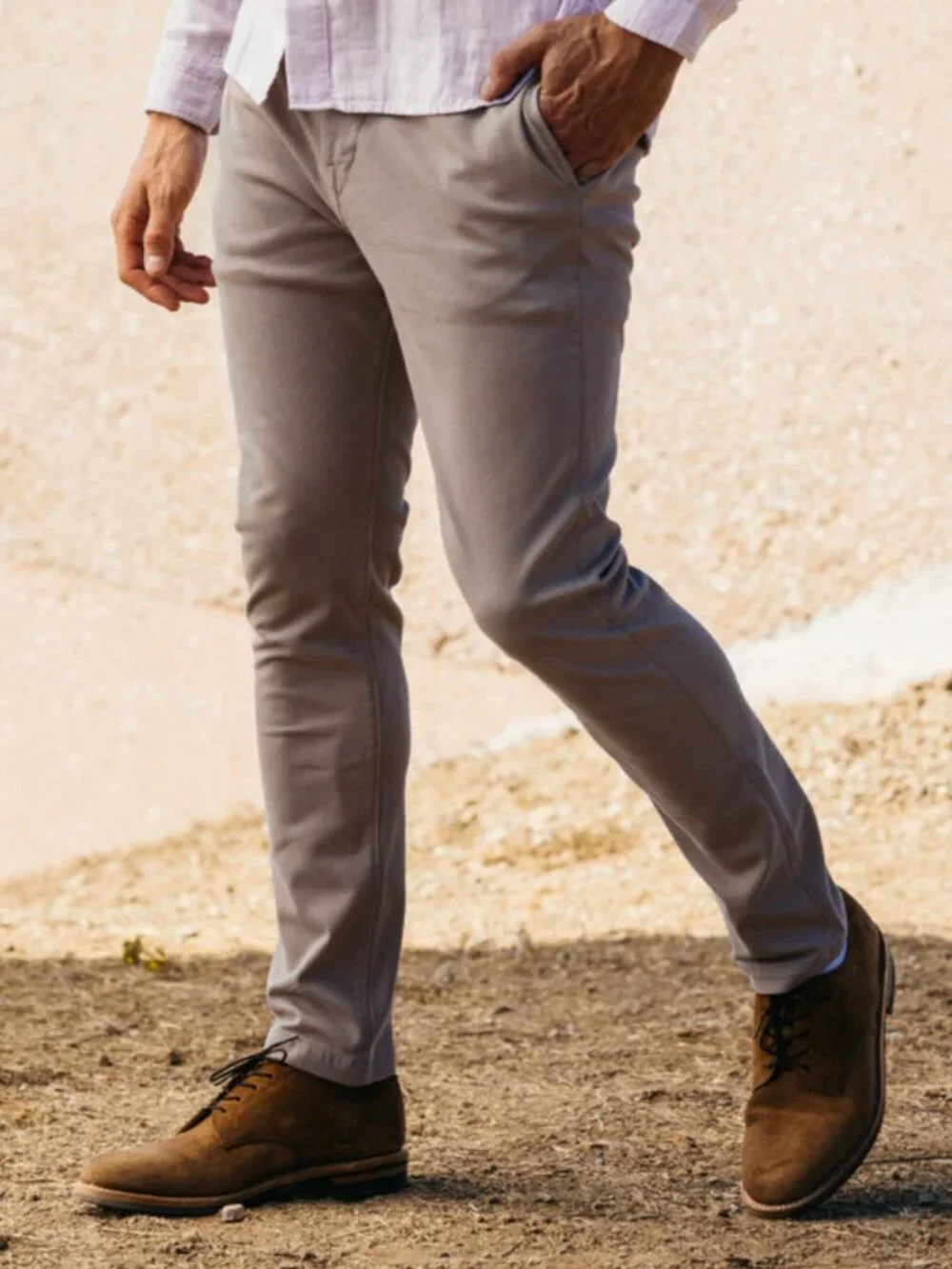 Sand Beige Denit® Stretch Chino by Hiroshi Kato NWT - Picture 3 of 6